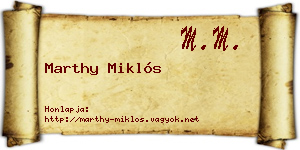 Marthy Miklós névjegykártya