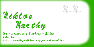 miklos marthy business card
