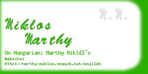 miklos marthy business card